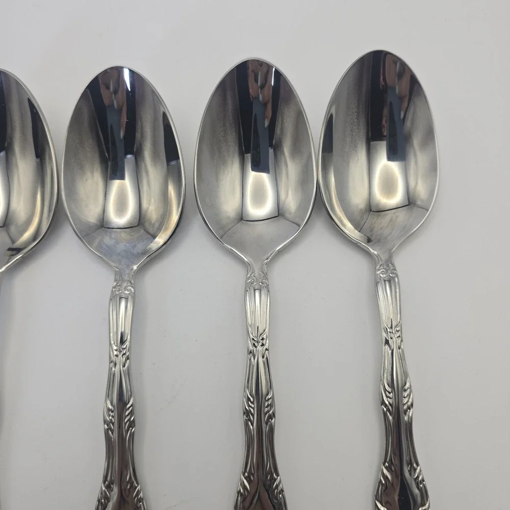 Reed & Barton Victoria Stainless Flatware 6 Oval Place Spoons 7‎ 1/4